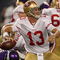 MINNEAPOLIS - SEPTEMBER 27: Shaun Hill #13 of the San Francisco 49ers passes the ball against the Minnesota Vikings at the Hubert H. Humphrey Metrodome on September 27, 2009 in Minneapolis, Minnesota. The Vikings defeated the 49ers 27-24.  (Photo by Jonathan Daniel/Getty Images)