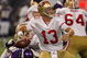 MINNEAPOLIS - SEPTEMBER 27: Shaun Hill #13 of the San Francisco 49ers passes the ball against the Minnesota Vikings at the Hubert H. Humphrey Metrodome on September 27, 2009 in Minneapolis, Minnesota. The Vikings defeated the 49ers 27-24. (Photo by Jonathan Daniel/Getty Images)