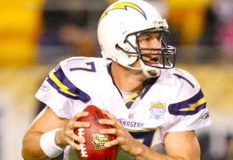 PITTSBURGH - OCTOBER 4:  Quarterback Philip Rivers #17 of the San Diego Chargers looks to throw the ball in the first quarter against the Pittsburgh Steelers at Heinz Field on October 4, 2009 in Pittsburgh, Pennsylvania. (Photo by Gregory Shamus/Getty Images)