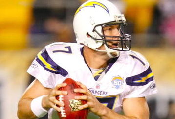 PITTSBURGH - OCTOBER 4:  Quarterback Philip Rivers #17 of the San Diego Chargers looks to throw the ball in the first quarter against the Pittsburgh Steelers at Heinz Field on October 4, 2009 in Pittsburgh, Pennsylvania. (Photo by Gregory Shamus/Getty Images)