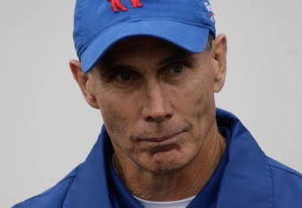 ORCHARD PARK, NY - SEPTEMBER 21:  Head coach Dick Jauron of the Buffalo Bills looks on during the game against the Oakland Raiders on September 21, 2008 at Ralph Wilson Stadium in Orchard Park, New York. (Photo by Rick Stewart/Getty Images)