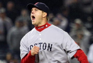 NEW YORK - MAY 04:  Jonathan Papelbon #58 of the Boston Red Sox reacts after getting the final out of the game with the bases loaded against the New York Yankees on May 4, 2009 at Yankee Stadium in the Bronx borough of New York City. The Red Sox defeated the Yankees 6-4.  (Photo by Jim McIsaac/Getty Images)