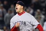 NEW YORK - MAY 04:  Jonathan Papelbon #58 of the Boston Red Sox reacts after getting the final out of the game with the bases loaded against the New York Yankees on May 4, 2009 at Yankee Stadium in the Bronx borough of New York City. The Red Sox defeated the Yankees 6-4.  (Photo by Jim McIsaac/Getty Images)