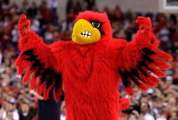 INDIANAPOLIS - MARCH 29:  The mascot for the Louisville Cardinals performs against the Michigan State Spartans during the fourth round of the NCAA Division I Men's Basketball Tournament at the Lucas Oil Stadium on March 29, 2009 in Indianapolis, Indiana.  (Photo by Andy Lyons/Getty Images)