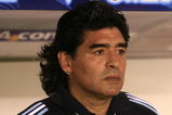 BUENOS AIRES, BUENOS AIRES - MARCH 28: Argentine manager Diego Maradona looks on during the 2010 FIFA World Cup South African qualifier match between Argentina and Venezuela at River Plate Stadium on March 28, 2009 in Buenos Aires, Argentina. (Photo by Photogamma/Getty Images)