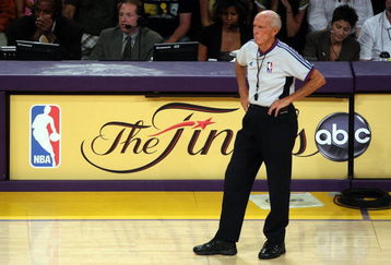 LOS ANGELES, CA - JUNE 15:  Referee Dick Bavetta looks on during Game Five of the 2008 NBA Finals on June 15, 2008 at Staples Center in Los Angeles, California. NOTE TO USER: User expressly acknowledges and agrees that, by downloading and/or using this Photograph, user is consenting to the terms and conditions of the Getty Images License Agreement.  (Photo by Stephen Dunn/Getty Images)