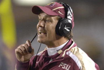 TALLAHASSEE, FL - OCTOBER 27: Offensive coordinator Jimbo Fisher of the Florida State Seminoles directs play against the Duke Blue Devils at Doak Campbell Stadium on October 27, 2007 in Tallahassee, Florida.  FSU won 25-6. (Photo by Al Messerschmidt/Getty Images) *** Local Caption ***