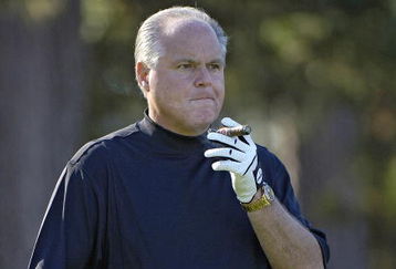 UNITED STATES - FEBRUARY 10:  Rush Limbaugh during the second round of the AT&T Pebble Beach National Pro-Am on Spyglass Hill Golf Course in Pebble Beach, California on February 10, 2006.  (Photo by Marc Feldman/Getty Images)