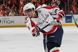 PHILADELPHIA - OCTOBER 06: Alex Ovechkin #8 of the Washington Capitals breaks his stick on a slap shot against the Phildelphia Flyers at the Wachovia Center on October 6, 2009 in Philadelphia, Pennsylvania.  (Photo by Bruce Bennett/Getty Images)