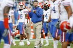 LEXINGTON, KY - SEPTEMBER 26:  Head coach Urban Meyer of the Florida Gators prepares his team before they take on the Kentucky Wildcats at Commonwealth Stadium on September 26, 2009 in Lexington, Kentucky. (Photo by Andy Lyons/Getty Images)