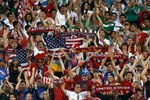 CHICAGO - JULY 23:  Fans of the USA support their team after they won 2-0 against Honduras during their CONCACAF Cup Semifinal match at Soldier Field on July 23, 2009 in Chicago, Illinois.  (Photo by Brian Kersey/Getty Images)