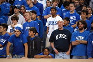 DURHAM, NC - OCTOBER 18: Fans of the Duke Blue Devils watch the action during the game against the Miami Hurricanes at Wallace Wade Stadium on October 18, 2008 in Durham, North Carolina. (Photo by Kevin C. Cox/Getty Images)