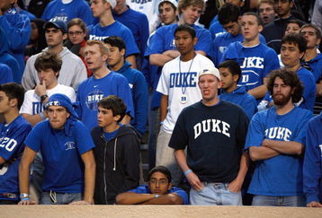 DURHAM, NC - OCTOBER 18: Fans of the Duke Blue Devils watch the action during the game against the Miami Hurricanes at Wallace Wade Stadium on October 18, 2008 in Durham, North Carolina.  (Photo by Kevin C. Cox/Getty Images)