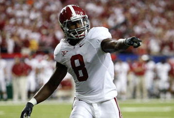 ATLANTA - SEPTEMBER 05:  Julio Jones #8 of the Alabama Crimson Tide against the Virginia Tech Hokies during the Chick-fil-A Kickoff Game at Georgia Dome on September 5, 2009 in Atlanta, Georgia.  (Photo by Kevin C. Cox/Getty Images)