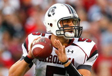 ATHENS, GA - SEPTEMBER 12:  Quarterback Stephen Garcia #5 of the South Carolina Gamecocks against the Georgia Bulldogs at Sanford Stadium on September 12, 2009 in Athens, Georgia.  (Photo by Kevin C. Cox/Getty Images)