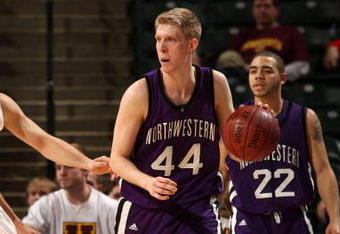 INDIANAPOLIS - MARCH 12:  Kevin Coble #44 of the Northwestern Wildcats handles the ball against the Minnesota Golden Gophers during the first round of the Big Ten Men's Basketball Tournament at Conseco Fieldhouse on March 12, 2009 in Indianapolis, Indiana.  (Photo by Jonathan Daniel/Getty Images)