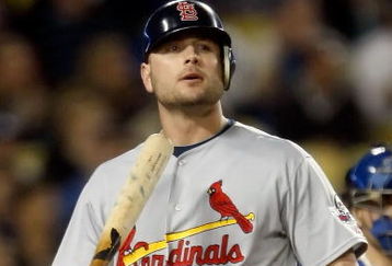 LOS ANGELES, CA - OCTOBER 07:  Matt Holliday #15 of the St. Louis Cardinals reacts after striking out in the seventh inning of Game One of the NLDS during the 2009 MLB Playoffs against the Los Angeles Dodgers at Dodger Stadium on October 7, 2009 in Los Angeles, California.  (Photo by Jeff Gross/Getty Images)