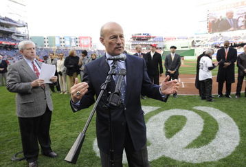 WASHINGTON - MARCH 29:  Stan Kasten, President of the Washington Nationals, talks to fans before the exhibition game against the Baltimore Orioles at Nationals Park March 29, 2008 in Washington DC.  (Photo by Mitchell Layton/Getty Images)
