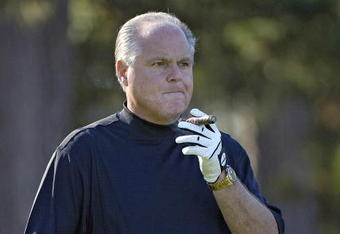 UNITED STATES - FEBRUARY 10:  Rush Limbaugh during the second round of the AT&T Pebble Beach National Pro-Am on Spyglass Hill Golf Course in Pebble Beach, California on February 10, 2006.  (Photo by Marc Feldman/Getty Images)