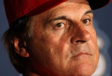 LOS ANGELES, CA - OCTOBER 07:  Manager Tony La Russa of the St. Louis Cardinals looks on during a pregame news conference before taking on the Los Angeles Dodgers in Game One of the NLDS during the 2009 MLB Playoffs at Dodger Stadium on October 7, 2009 in Los Angeles, California.  (Photo by Stephen Dunn/Getty Images)