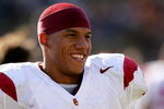 BERKELEY, CA - OCTOBER 03:  Taylor Mays #2 of the USC Trojans warms up before their game against the California Golden Bears at California Memorial Stadium on October 3, 2009 in Berkeley, California.  (Photo by Ezra Shaw/Getty Images)