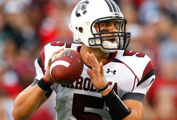 ATHENS, GA - SEPTEMBER 12:  Quarterback Stephen Garcia #5 of the South Carolina Gamecocks against the Georgia Bulldogs at Sanford Stadium on September 12, 2009 in Athens, Georgia.  (Photo by Kevin C. Cox/Getty Images)