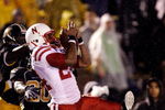 COLUMBIA, MO - OCTOBER 08:  Niles Paul #24 of the Nebraska Cornhuskers catches a pass for a touchdown as Charlie Brockway #20 of the Missouri Tigers defends during the game on October 8, 2009 at Faurot Field/Memorial Stadium in Columbia, Missouri.  (Photo by Jamie Squire/Getty Images)