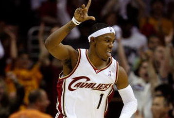 CLEVELAND - MAY 28:  Daniel Gibson #1 of the Cleveland Cavaliers reacts after making a three point basket against the Orlando Magic in Game Five of the Eastern Conference Finals during the 2009 Playoffs at Quicken Loans Arena on May 28, 2009 in Cleveland, Ohio. NOTE TO USER: User expressly acknowledges and agrees that, by downloading and or using this photograph, User is consenting to the terms and conditions of the Getty Images License Agreement  (Photo by Gregory Shamus/Getty Images)