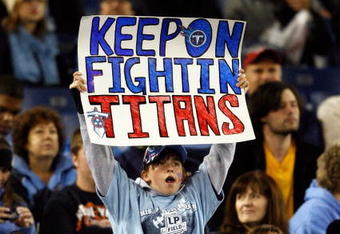 NASHVILLE, TN - OCTOBER 11:  A Tennessee Titans fan shows her support during the 31-9 loss to the Indianapolis Colts at LP Field on October 11, 2009 in Nashville, Tennessee.  (Photo by Andy Lyons/Getty Images)