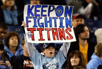 NASHVILLE, TN - OCTOBER 11:  A Tennessee Titans fan shows her support during the 31-9 loss to the Indianapolis Colts at LP Field on October 11, 2009 in Nashville, Tennessee.  (Photo by Andy Lyons/Getty Images)