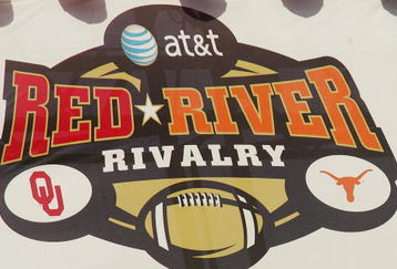 DALLAS - OCTOBER 7:  General view of the Rivalry banner hung above fans during the Red River Shootout between the Texas Longhorns and the Oklahoma Sooners at the Cotton Bowl on October 7, 2006 in Dallas, Texas. The Longhorns won 28-10. (Photo by Ronald Martinez/Getty Images)