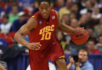 MINNEAPOLIS - MARCH 22:  DeMar DeRozan #10 of the USC Trojans brings the ball up court against the Michigan State Spartans during the second round of the NCAA Division I Men's Basketball Tournament at the Hubert H. Humphrey Metrodome on March 22, 2009 in Minneapolis, Minnesota. Michigan State won 74-69. (Photo by Jonathan Daniel/Getty Images)