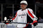 NEW YORK - SEPTEMBER 24:  Alex Ovechkin #8 of the Washington Capitals looks on against the New York Rangers during their preseason game on September 24, 2009 at Madison Square Garden in New York City.  (Photo by Jim McIsaac/Getty Images)
