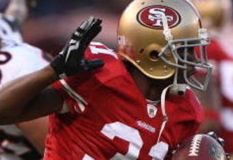 SAN FRANCISCO - AUGUST 14: Dre' Bly #31 of the San Francisco 49ers celebrates after an interception against the Denver Broncos during the preseason game on August 14, 2009 at Candlestick Park in San Francisco, California. (Photo by Jed Jacobsohn/Getty Images)
