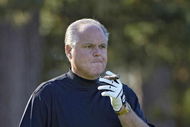 UNITED STATES - FEBRUARY 10:  Rush Limbaugh during the second round of the AT&T Pebble Beach National Pro-Am on Spyglass Hill Golf Course in Pebble Beach, California on February 10, 2006.  (Photo by Marc Feldman/Getty Images)