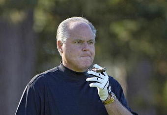 UNITED STATES - FEBRUARY 10:  Rush Limbaugh during the second round of the AT&T Pebble Beach National Pro-Am on Spyglass Hill Golf Course in Pebble Beach, California on February 10, 2006.  (Photo by Marc Feldman/Getty Images)
