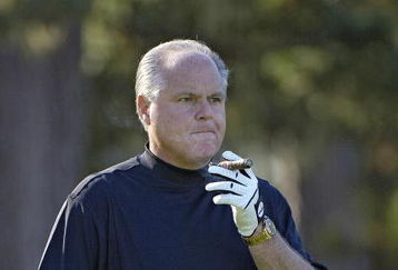 UNITED STATES - FEBRUARY 10:  Rush Limbaugh during the second round of the AT&T Pebble Beach National Pro-Am on Spyglass Hill Golf Course in Pebble Beach, California on February 10, 2006.  (Photo by Marc Feldman/Getty Images)