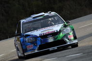 SALOU, SPAIN - OCTOBER 01:  Matthew Wilson of Great Britain and Scott Martin of Great Britain compete in their VK Stobart Ford Focus during the Shakedown of the WRC Rally de Espana on October 1, 2009 in Salou, Spain. (Photo by Massimo Bettiol/Getty Images)