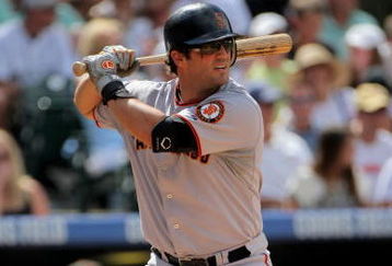 DENVER - AUGUST 23:  Ryan Garko #23 of the San Francisco Giants takes an at bat against the Colorado Rockies at Coors Field on August 23, 2009 in Denver, Colorado. The Rockies defeated the Giants 4-2.  (Photo by Doug Pensinger/Getty Images)