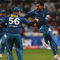 CAPE TOWN, SOUTH AFRICA - APRIL 19:  Scott Styris (L) congratulates Rohit Sharma (R) of the Deccan Chargers after running out Ajit Agarkar of Kolkata during the IPL T20 match between Deccan Chargers and Kolkata Knight Riders on April 19, 2009 in Cape Town, South Africa.  (Photo by Tom Shaw/Getty Images)