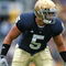 SOUTH BEND, IN - OCTOBER 03: Manti Te'o #5 of the Notre Dame Fighting Irish awaits the start of play against the Washington Huskies on October 3, 2009 at Notre Dame Stadium in South Bend, Indiana. Notre Dame defeated Washington 37-30 in overtime. (Photo by Jonathan Daniel/Getty Images)