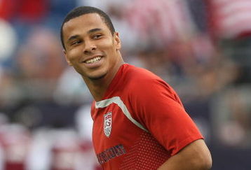 FOXBOROUGH, MA - JULY 11:  Charlie Davies #9 of USA prepares to compete against Haiti before 2009 CONCACAF Gold Cup competition at Gillette Stadium on July 11, 2009 in Foxborough, Massachusetts. USA and Haiti played to a 2-2 draw. (Photo by Jim Rogash/Getty Images)