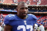 EAST RUTHERFORD, NJ - OCTOBER 11:  Brandon Jacobs #27 of the New York Giants walks off the field after defeating the Oakland Raiders on October 11, 2009 at Giants Stadium in East Rutherford, New Jersey. The Giants defeated the Raiders 44-7.  (Photo by Jim McIsaac/Getty Images)