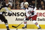 PITTSBURGH, PA - SEPTEMBER 15:  Nikita Filatov #28 of the Columbus Blue Jackets skates against the Pittsburgh Penguins at Mellon Arena on September 15, 2009 in Pittsburgh, Pennsylvania.  (Photo by Justin K. Aller/Getty Images)