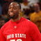 INDIANAPOLIS - MARCH 13:  Dallas Lauderdale #52 of the Ohio State Buckeyes smiles on court against the Wisconsin Badgers  during the second round of the Big Ten Men's Basketball Tournament at Conseco Fieldhouse on March 13, 2009 in Indianapolis, Indiana.  (Photo by Jonathan Daniel/Getty Images)