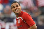 FOXBOROUGH, MA - JULY 11:  Charlie Davies #9 of USA prepares to compete against Haiti before 2009 CONCACAF Gold Cup competition at Gillette Stadium on July 11, 2009 in Foxborough, Massachusetts. USA and Haiti played to a 2-2 draw. (Photo by Jim Rogash/Getty Images)