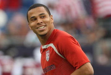 FOXBOROUGH, MA - JULY 11:  Charlie Davies #9 of USA prepares to compete against Haiti before 2009 CONCACAF Gold Cup competition at Gillette Stadium on July 11, 2009 in Foxborough, Massachusetts. USA and Haiti played to a 2-2 draw. (Photo by Jim Rogash/Getty Images)
