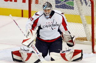 PHILADELPHIA - FEBRUARY 06: Olaf Kolzig #37 of the Washington Capitals defends his net against the Philadelphia Flyers on February 6, 2008 at Wachovia Center in Philadelphia, Pennsylvania. The Caps defeated the Flyers 4-3. (Photo by Jim McIsaac/Getty Images) 