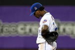 NEW YORK - MAY 11:  Jose Reyes #7 of the New York Mets reacts after commiting an error in the seventh inning against the Atlanta Braves on May 11, 2009 at Citi Field in the Flushing neighborhood of the Queens borough of New York City.  (Photo by Jim McIsaac/Getty Images)