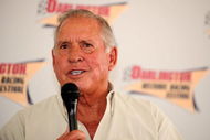 DARLINGTON, SC - AUGUST 31: Driver David Pearson, the silver fox, does a Q&A with fans during the Darlington Vintage Racing Festival at Darlington Raceway on August 31, 2008 in Darlington, South Carolina. (Photo by Rusty Jarrett/Getty Images)